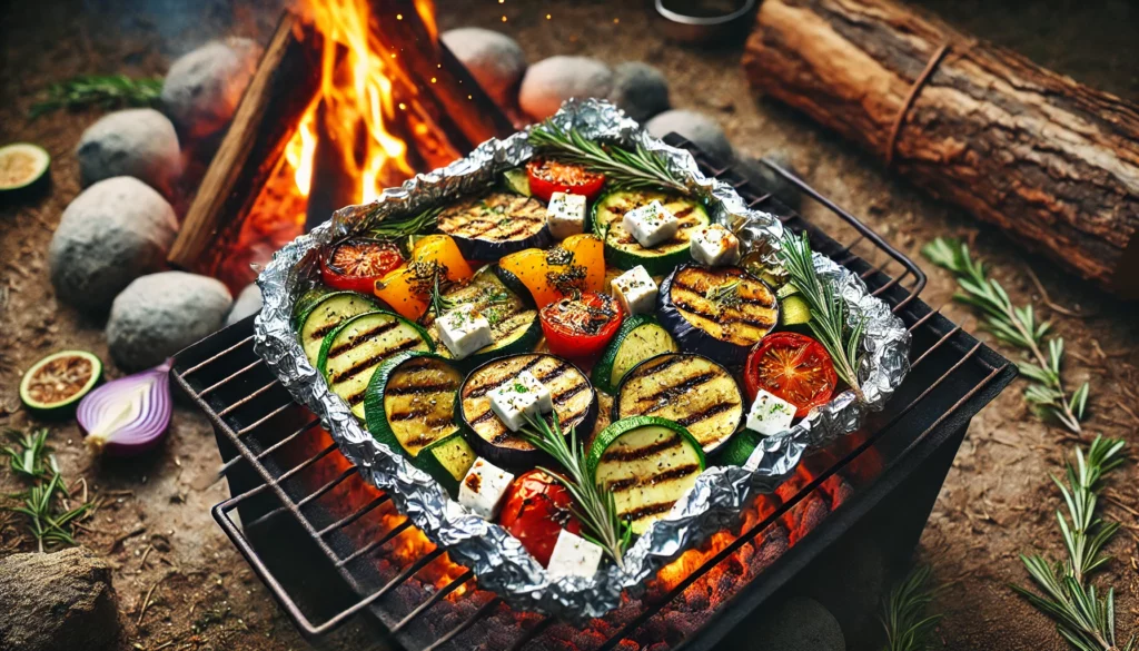 Gemüse-Feta-Päckchen vom Grill