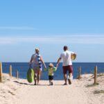 Naturcamping ckeritz Camper Familie auf dem Weg zum Strand an der Ostsee in der Naehe vom Campingplatz 150x150