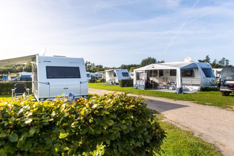 Ostseecamp Gluecksburg Holnis Wohnmobil und Wohnwagenstellplaetze auf der Wiese 768x512