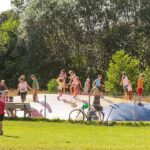 Ostseecamping Familie Heide Trampolin auf dem Spielplatz vom Campingplatz 150x150
