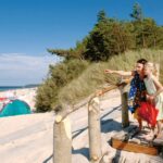 Regenbogen Nonnevitz Fussgaengerweg auf dem Strand 150x150