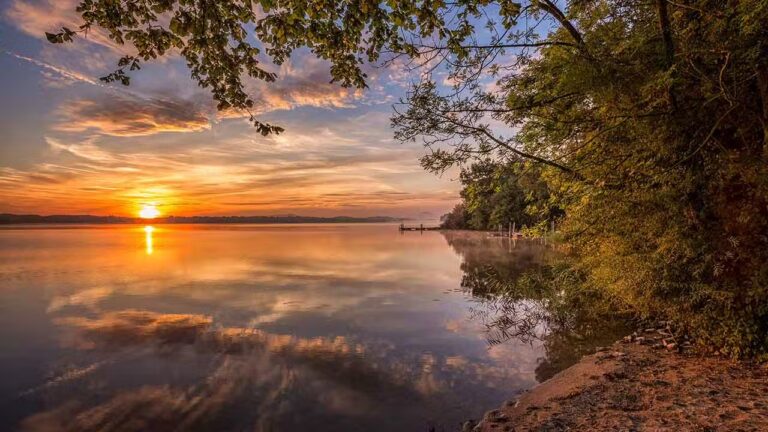 Strandcamping Waging Sonnenuntergang am Campingplatz 768x432