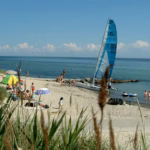 Camping Suedstrand Gaeste am Badestrand vor dem Campingplatz an der Ostsee 150x150