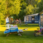 Camping Suedstrand Stellplaetze im Schatten unter Baeumen am See auf dem Campingplatz 150x150